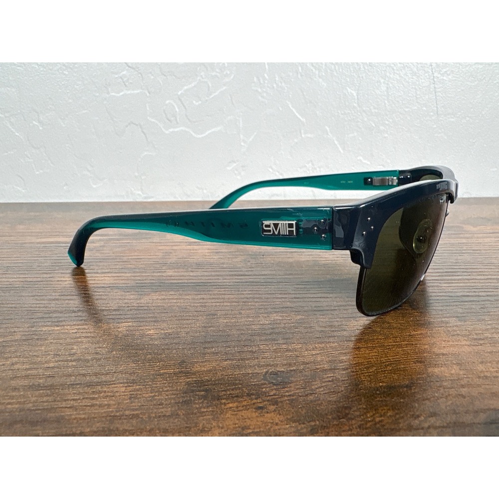 Smith Optics‎ Serenade Sunglasses Pewter Jade Teal Half Rim Square Vintage Style